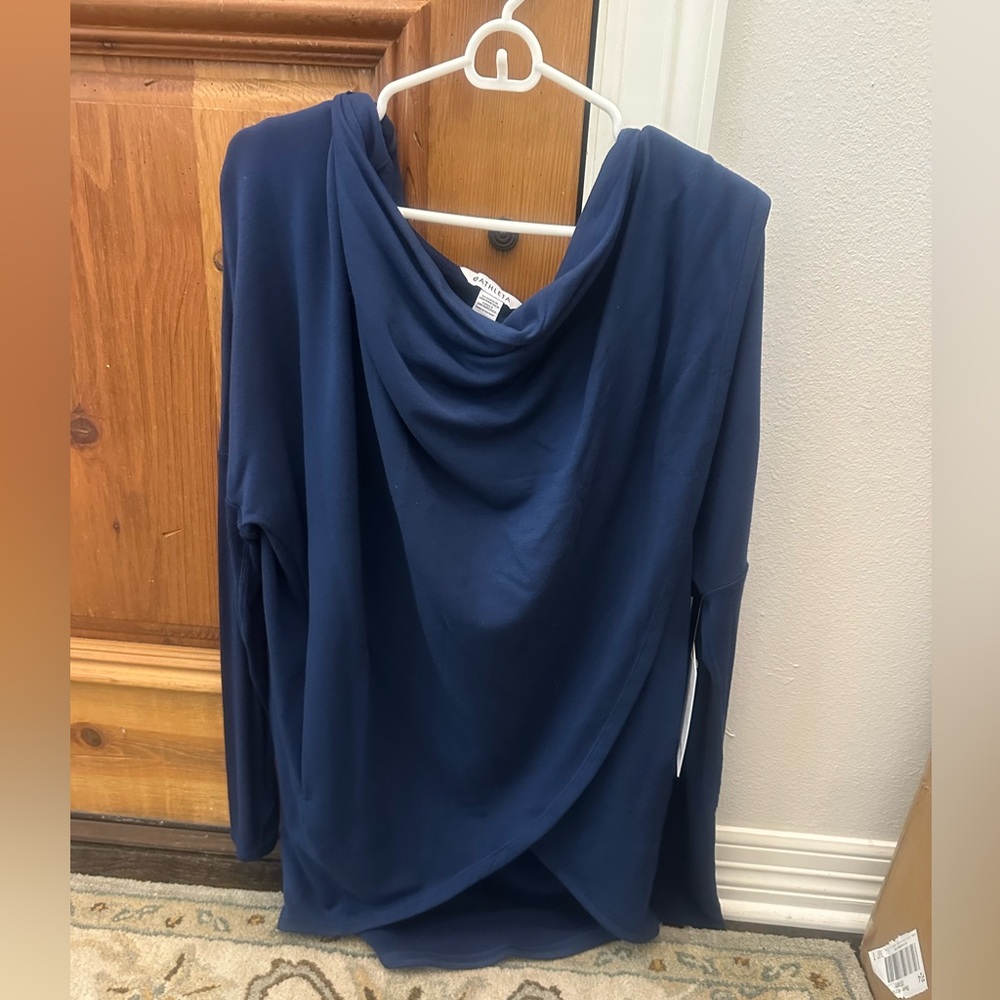 Athleta Navy Purana Wrap Sweatshirt
